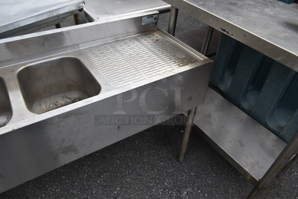 Krowne Stainless Steel Commercial 3 Bay Back Bar Sink w/ Dual Drain Boards, Faucet and Handles. Bays 10x14. Drain Boards 18.5x16. - Image 3 of 7