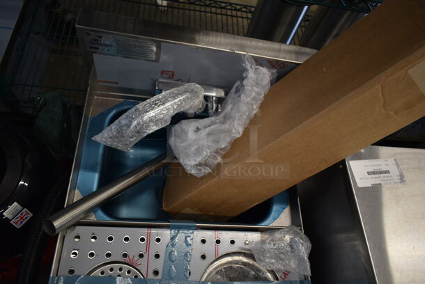 BRAND NEW SCRATCH AND DENT! Advance Tabco Prestige Series PRCS-25-18 Underbar Hand Sink with Glass Rinser and Dipper Well - 25" x 18" - Image 4 of 6