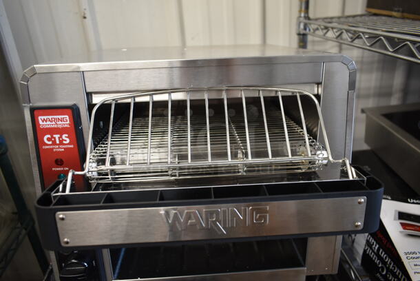 BRAND NEW SCRATCH AND DENT! 2023 Waring CTS1000B Stainless Steel Commercial Countertop Conveyor Toaster Oven. 208 Volts, 1 Phase. Tested and Working! - Image 4 of 8