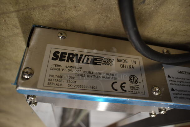 BRAND NEW SCRATCH AND DENT! ServIt 423SWTD60 60" High Wattage Double Strip Warmer with On/Off Toggle Controls and 3" Spacer. 120 Volts, 1 Phase. - Image 6 of 6