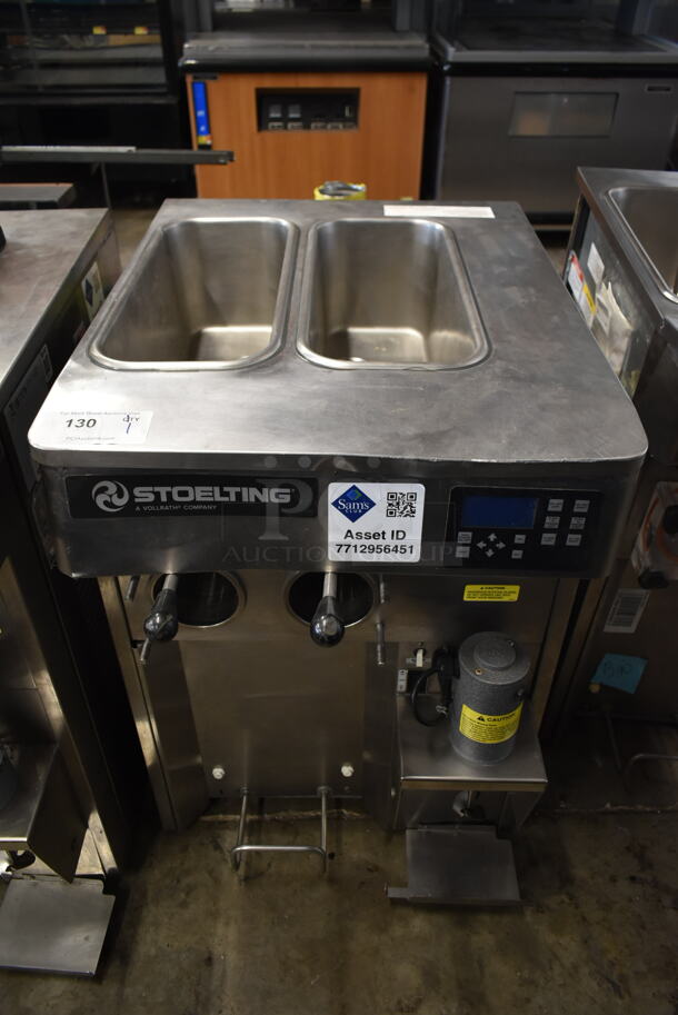 2019 Stoelting SF121-38I2 Stainless Steel Commercial Countertop Air Cooled 2 Flavor w/ Twist Soft Serve Ice Cream Machine w/ Mixing Head Attachment. 208-240 Volts, 1 Phase.  - Image 1 of 7