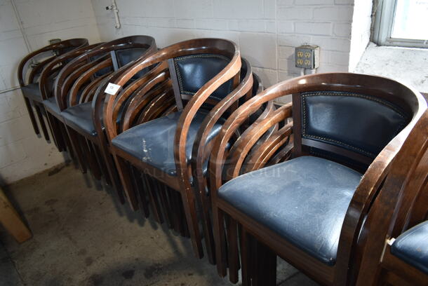 60 Wooden Dining Height Chairs w/ Arm Rests and Cushions. 60 Times Your Bid! - Image 4 of 8