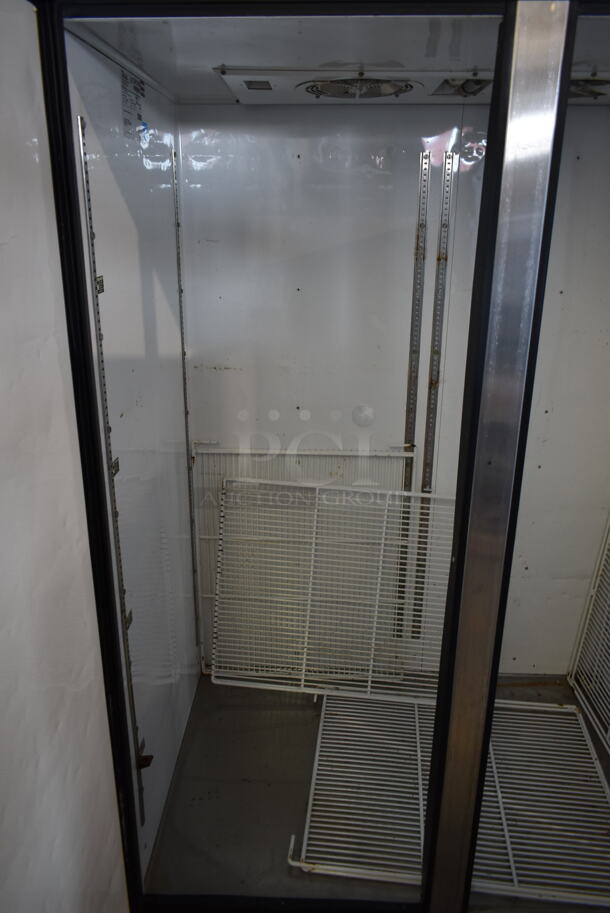 2013 True TG2R-2S ENERGY STAR Stainless Steel Commercial 2 Door Reach In Cooler w/ Poly Coated Racks on Commercial Casters. 115 Volts, 1 Phase. Tested and Working! - Image 5 of 8