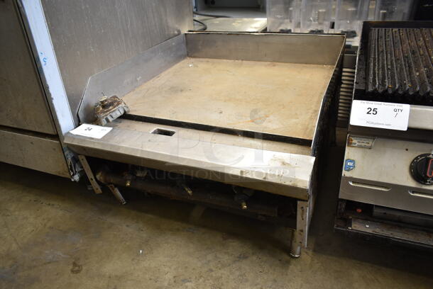 Stainless Steel Commercial Countertop Natural Gas Powered Flat Top Griddle.