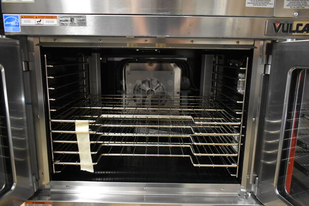 2 BRAND NEW SCRATCH AND DENT! Vulcan VC5ED ENERGY STAR Stainless Steel Commercial Electric Powered Full Size Convection Oven w/ View Through Doors, Metal Oven Racks and Thermostatic Controls. 240 Volts, 3/1 Phase. 2 Times Your Bid! Tested and Working! - Image 8 of 9