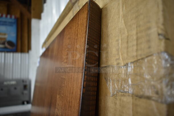 BRAND NEW! Lancaster Table & Seating 3493072ANTWA Antique Walnut Wooden Live Edge Butcher Block Tabletop. - Image 2 of 3