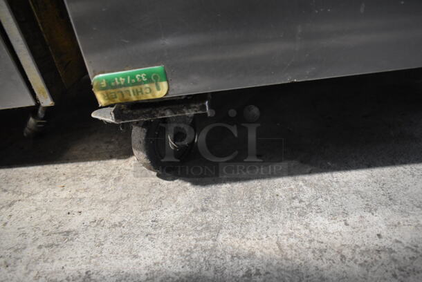 Coldline M28R Stainless Steel Commercial Single Door Reach In Cooler w/ Poly Coated Racks on Commercial Casters. 115 Volts, 1 Phase. Tested and Working! - Image 4 of 6