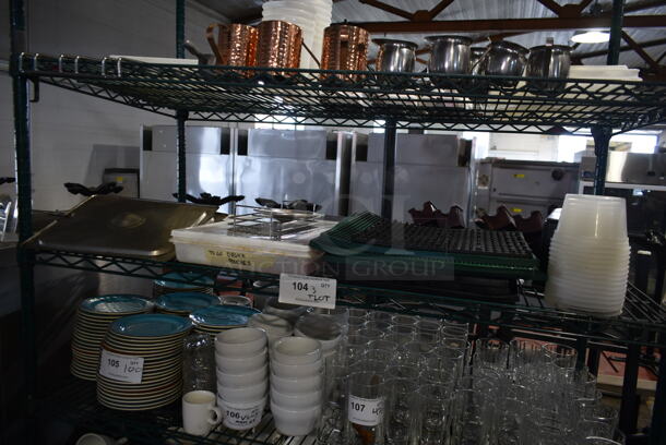 ALL ONE MONEY! Three Tier Lot of Various Items Including Metal Cream Pitchers and Stainless Steel Drop In Bin Lids - Image 2 of 4