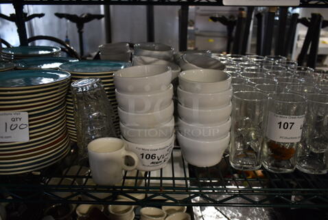 ALL ONE MONEY! Lot of Approximately 63 Various Dishes Including Bowls and Saucers.