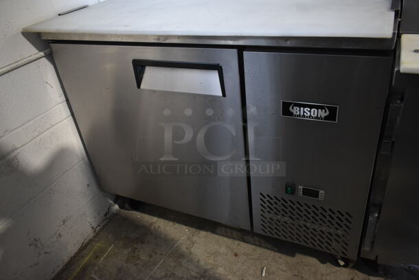 2016 Bison BPT-44 Stainless Steel Commercial Pizza Prep Table on Commercial Casters. 115 Volts, 1 Phase. Tested and Working! - Image 4 of 6