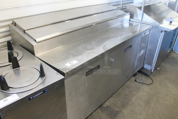Randell Pizza Prep Table 8264NM w/ Poly Coated Racks on Commercial Casters. 115 Volt, 1 Phase. Tested and Powers On But Does Not Get Cold
 - Image 2 of 8