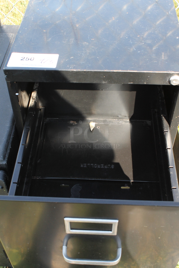 Black Metal 2 Drawer Filing Cabinet. - Image 2 of 3