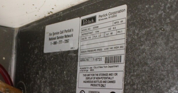 Perlick Model DDS36 Stainless Steel Commercial Direct Draw Kegerator w/ 4 Head Beer Tower and 4 Couplers on Commercial Casters. 115 Volts, 1 Phase. 36x25x52. Tested and Working! - Image 7 of 7