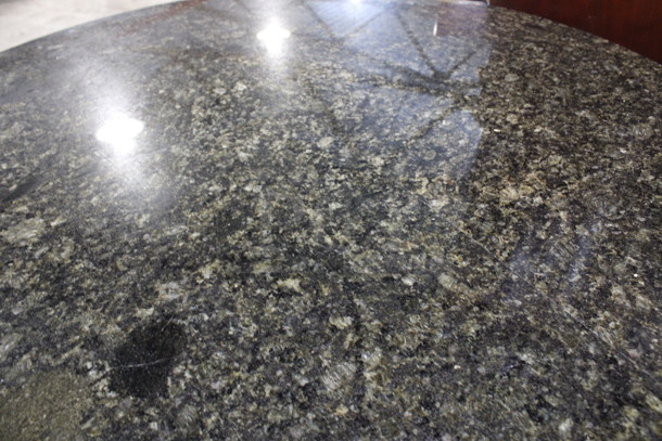 Gold Colored Metal Table w/ Granite Tabletop. 48x48x33 - Image 4 of 5