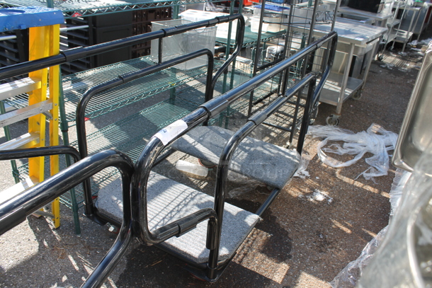 Black Metal Flat Cart on Commercial Casters. - Image 3 of 4
