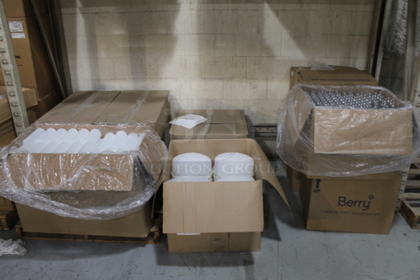 ALL ONE MONEY! Lot of Boxes of BRAND NEW Poly Bottles and Paramount Cylinder Quart Containers. BUYER MUST REMOVE. - Image 1 of 10