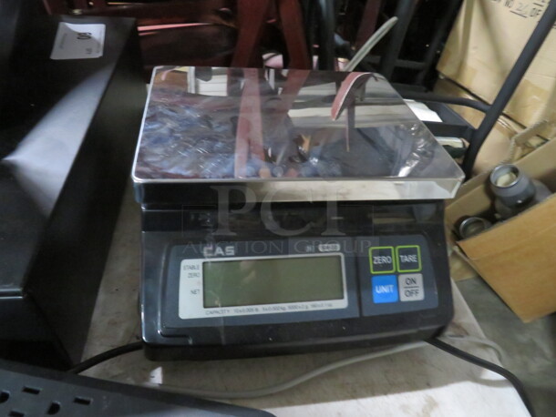 One SAM4S POS System, Including, 1 #SPS-2000 Terminal, Cash Drawer, SAM4S Thermal Printer #ELLIX-20 II VS, 1 APC Battery Backup UPS-350, 1 CAS Scale 10X51lb.  - Image 2 of 5