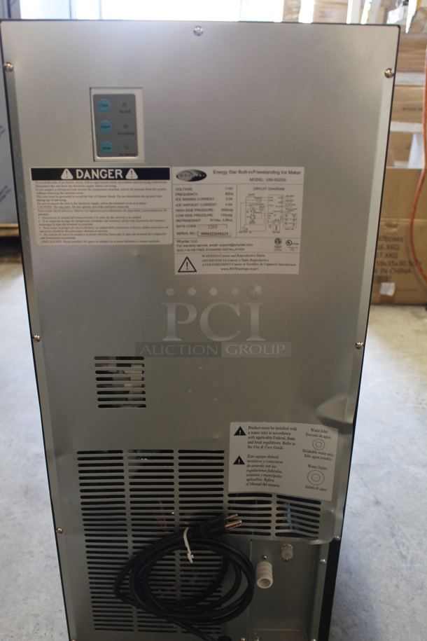 BRAND NEW SCRATCH AND DENT! Whynter UIM-502SS Stainless Steel Commercial Built-in / Freestanding Maker-50lb Capacity Clear Cube Ice Maker. 115 Volts, 1 Phase. Tested and Working! - Image 5 of 7