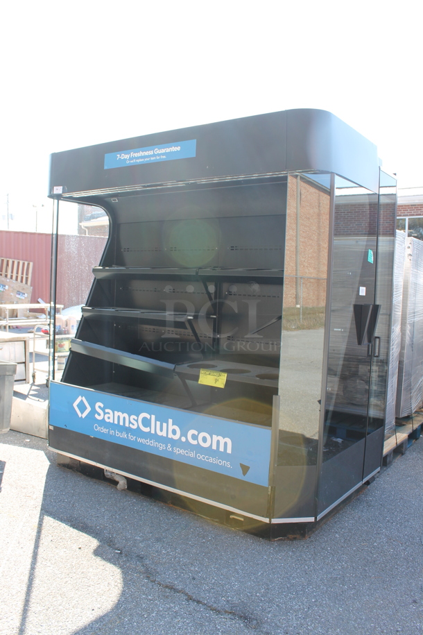 Black Metal Commercial Open Grab N Go Flower Merchandiser w/ Metal Shelves. 208-240 Volts.  - Image 2 of 7