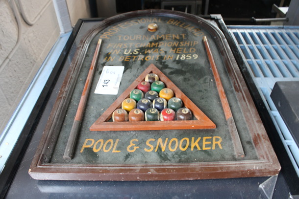 2 Items Including Pool and Snooker Sign and Black Sign. 16x1x24, 20x0.5x28. 2 Times Your Bid! - Image 3 of 3