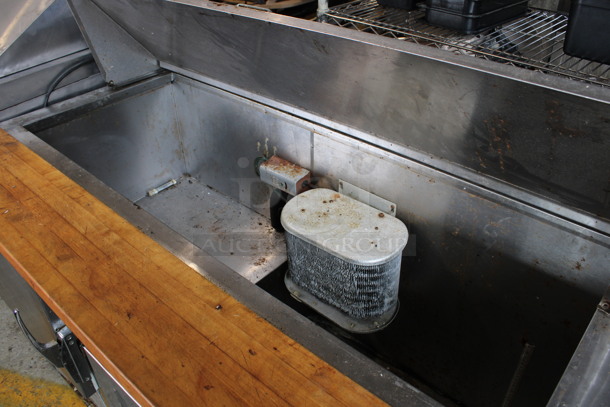 Stainless Steel Commercial Sandwich Salad Prep Table Bain Marie Mega Top w/ Butcher Block Cutting Board. 60x32x41. Tested and Powers On But Temps at 53 Degrees - Image 4 of 6