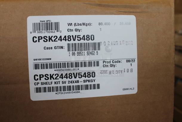 5 BRAND NEW IN BOX Cambro CPSK2148S5480 Camshelving® Premium 21" x 48" Shelf Kit with 5 Solid Shelves and 1 Cambro CPSK2448V5480 Camshelving® Premium 24" x 48" Shelf Kit with 5 Vented Shelves + MORE! 6 Times Your Bid! - Image 4 of 5