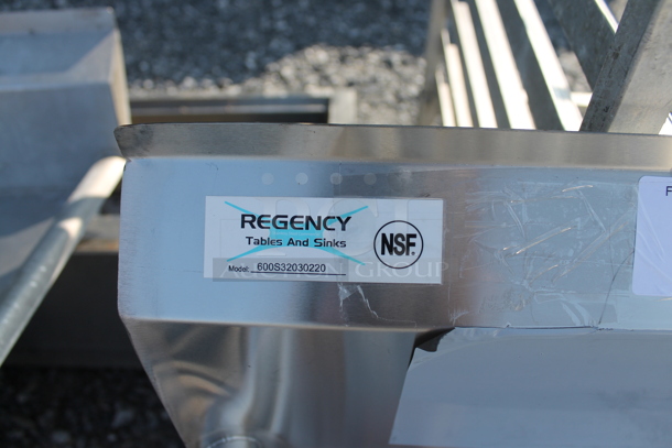 BRAND NEW SCRATCH AND DENT! Regency 600S32030220 Stainless Steel Commercial 3 Bay Sink w/ Dual Drain Boards. Bays 20x30. Drain Boards 18.5x32 - Image 6 of 8