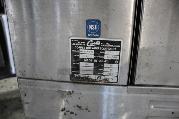 Curtis Model GEM-12-10 Stainless Steel Commercial Countertop Coffee Machine w/ 2 Satellite Servers. 220 Volts, 1 Phase. 18x23x30 - Image 5 of 5