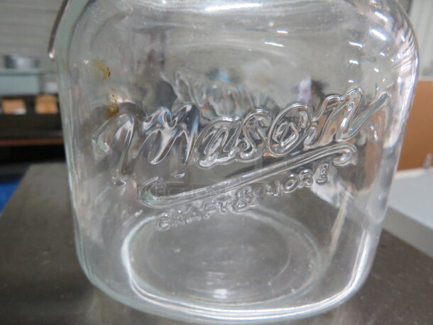 One Mason Jar With Hinged Lid. - Image 2 of 2