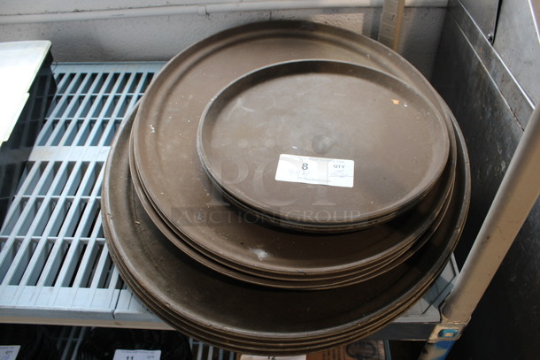 12 Brown Serving Trays, 4 of Each Size. Includes 14x14x0.5. 12 Times Your Bid! - Image 1 of 3