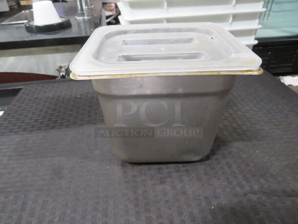 One 1/6 Size 6 Inch Deep Hotel Pan With Poly Lid. - Image 1 of 1