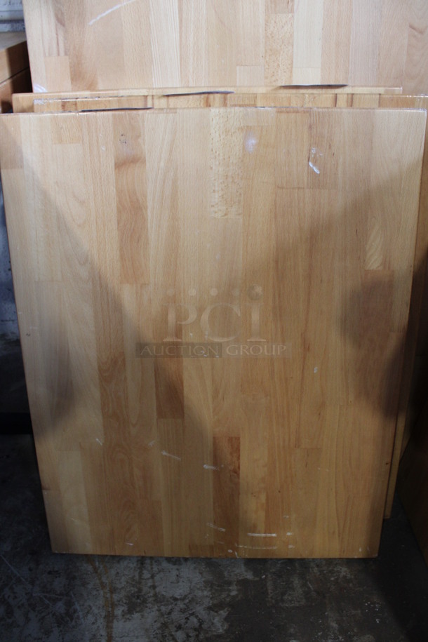 Wooden Butcher Block Tabletop and Black Metal Table Base. Table Is Disassembled. 30x24x30. Tabletop 30x24x2, Base 22x22x28 - Image 2 of 4