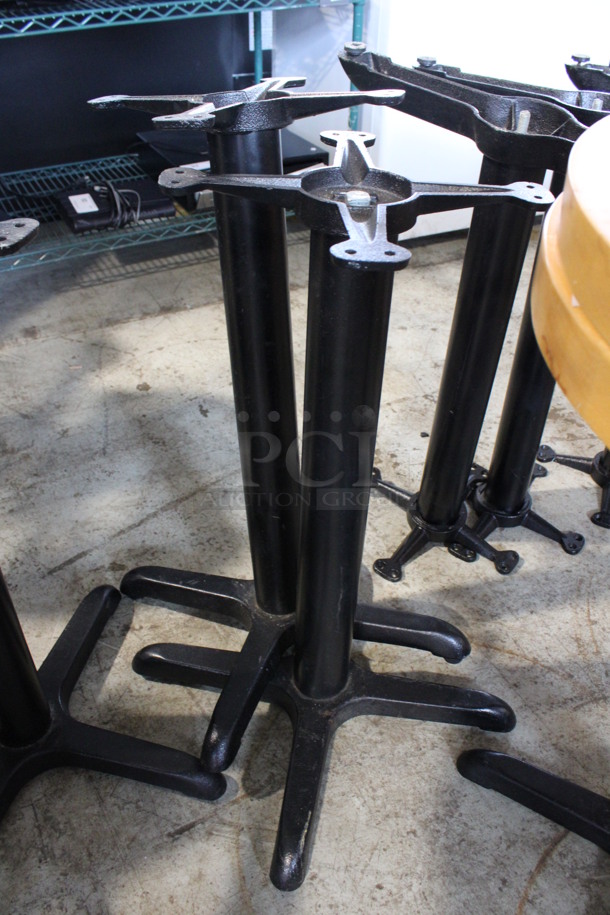 Wooden Butcher Block Tabletop and Black Metal Table Base. Table Is Disassembled. 30x24x30. Tabletop 30x24x2, Base 22x22x28 - Image 4 of 4