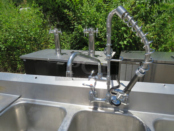 One 3 Compartment Sink With R/L Drain Board And Faucet And Hose Sprayer. 90.5X26X42 - Image 2 of 3