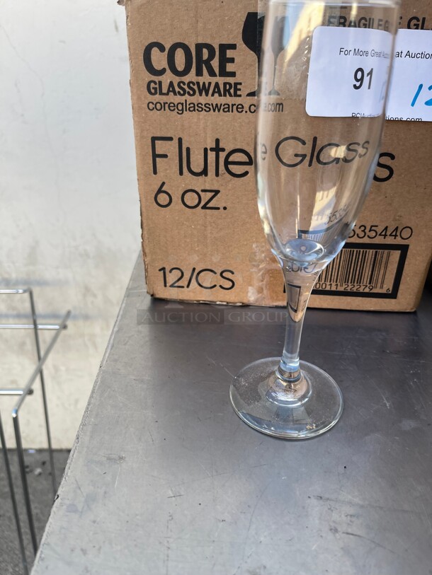 New! Core  Flute Glass 6 OZ NSF  - Image 2 of 4
