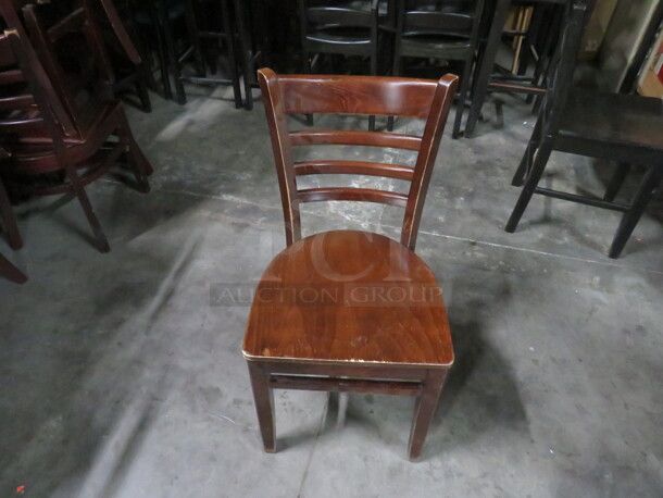 Brown Wooden Schoolhouse Chair. 2XBID - Image 1 of 1