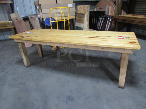 One Solid Wooden Table In A Natural Finish. 96X33.5X32.5