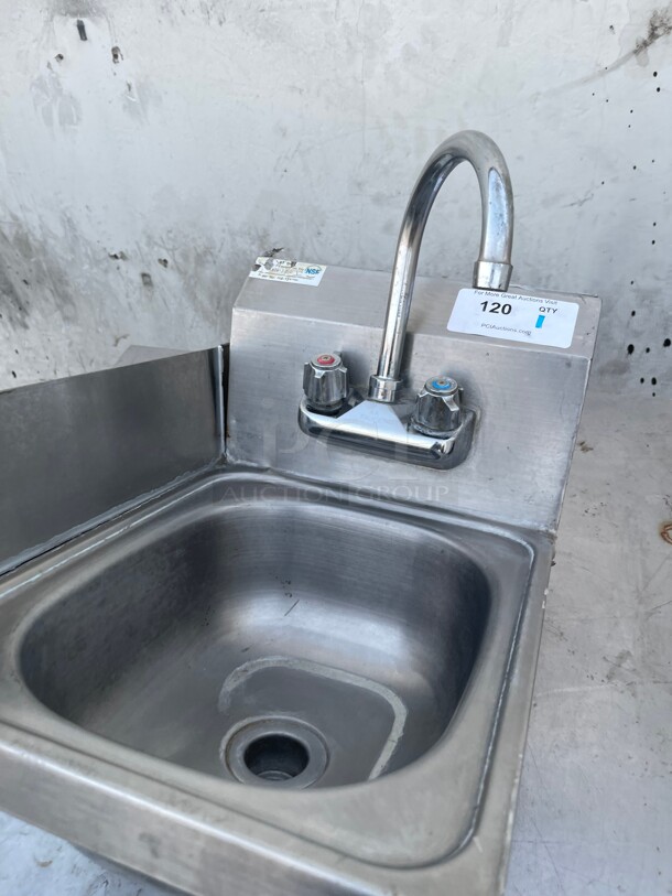 Clean! Commercial Stainless Steel Hand Sink NSF With Side Board and Commercial Faucet  - Image 2 of 9