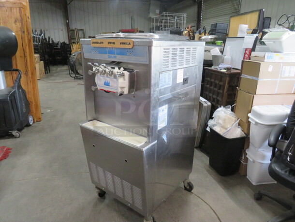 One Working Taylor Air Cooled 2 Flavor Twist Soft Serve Machine. Model# 339-27. 208-230 Volt. 1 Phase. 26X33X60 - Image 2 of 4