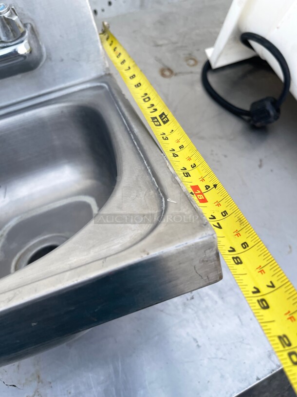 Clean! Commercial Stainless Steel Hand Sink NSF With Side Board and Commercial Faucet  - Image 8 of 9