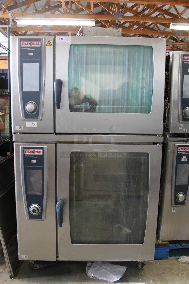 2 2012 Rational Stainless Steel Commercial Combitherm Self Cooking Center Convection Ovens on Commercial Casters. Top Model: SCC WE 62. Bottom Model: SCC WE 102. 480 Volts, 3 Phase. 2 Times Your Bid! - Image 1 of 7