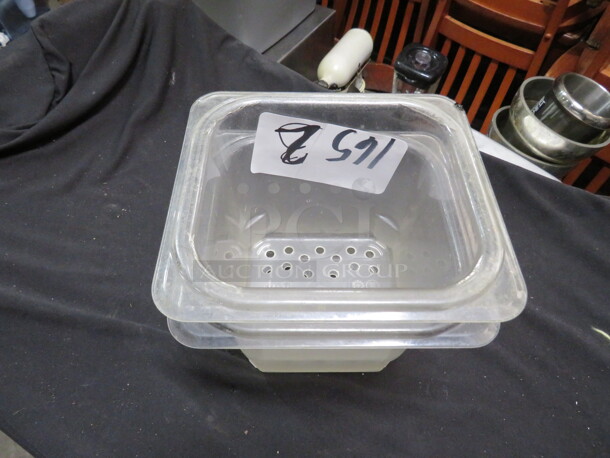 1/6 Size 6 Inch Deep Perforated Food Storage Container. 2XBID