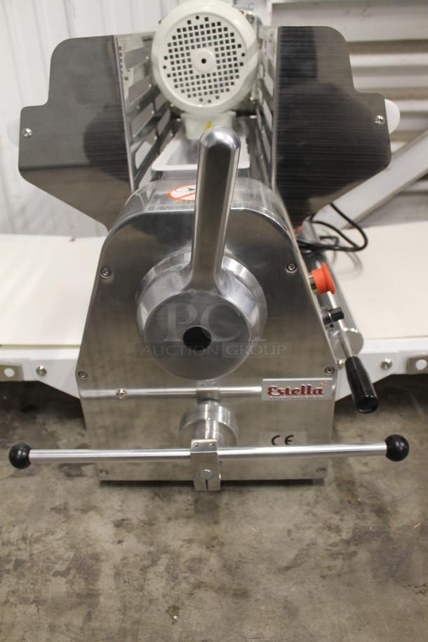BRAND NEW SCRATCH AND DENT! Estella 34SDSC67 Commercial Stainless Steel Electric Countertop Dough Sheeter On Black Feet. 110V. Tested and Working! - Image 5 of 12