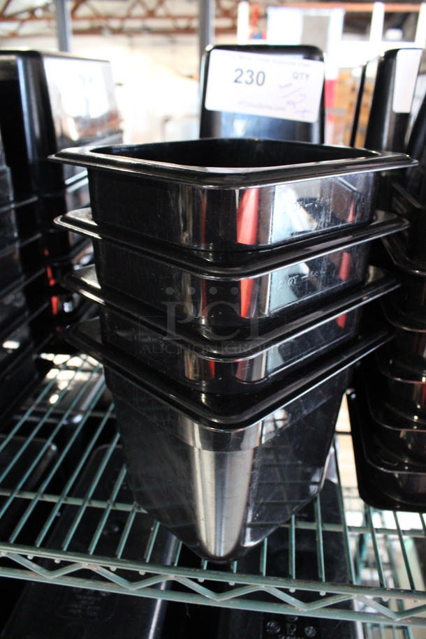 ALL ONE MONEY! Lot of 12 Cambro Black Poly 1/6 Size Drop In Bins! 1/6x6 - Image 3 of 5