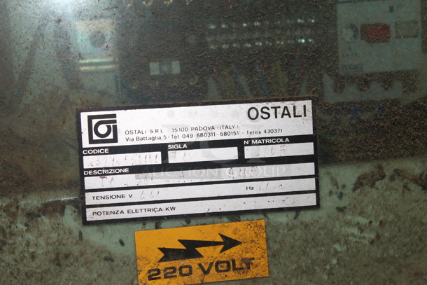 Ostali Metal Commercial Floor Style Reversible Dough Sheeter on Commercial Casters. 220 Volts. - Image 4 of 4