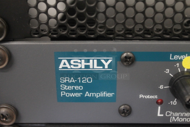 6 Electronic Rack Units in Black Metal Cabinet; Middleby Atlantic Power Center, Crestron Control Processor, Crestron Volume Tone Control, Ashly SRA-120 Power Amplifier, Extron AAP 301 Interface Extron Media Presentation Switcher. 6 Times Your Bid!   - Image 8 of 12