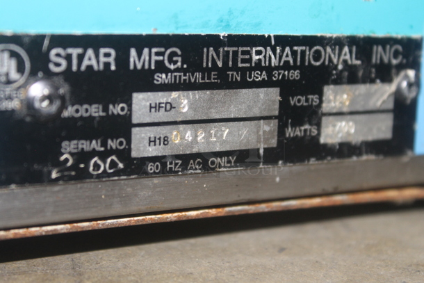 Star HFD-3 Stainless Steel Commercial Countertop Heated Display Case Merchandiser. 120 Volts, 1 Phase. Tested and Working! - Image 8 of 8