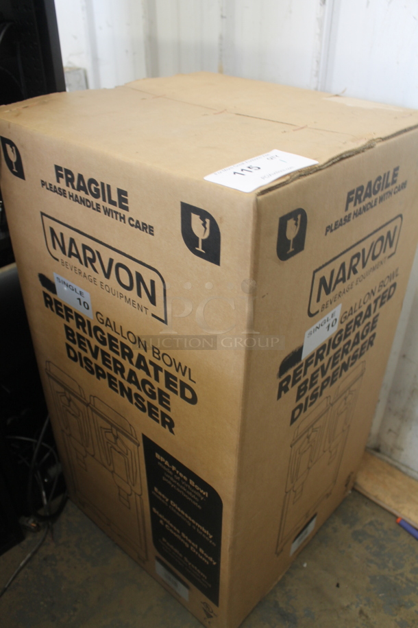 BRAND NEW IN BOX! Narvon MEGA 140S 378D10G1 Stainless Steel Commercial Single 10 Gallon Bowl Refrigerated Beverage Dispenser. 120 Volts, 1 Phase. Tested and Working! Stock Picture Used For Gallery Picture. - Image 3 of 4