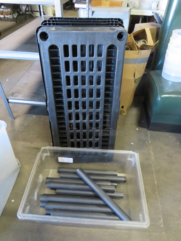 Poly Shelving With 5-36X18 Shelves And Poles. Assembly Required. - Image 1 of 1