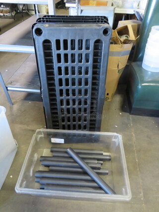 Poly Shelving With 5-36X18 Shelves And Poles. Assembly Required.